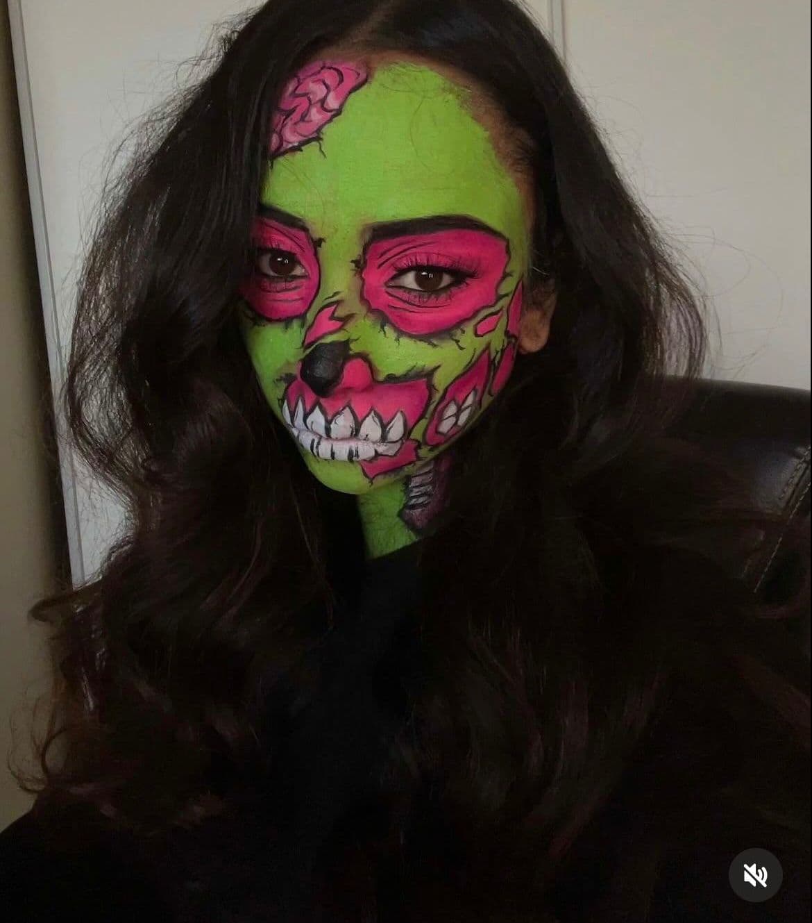 SFX cracked porcelain doll makeup with detailed black fracture lines over pale blue base — by Ottawa MUA Zara